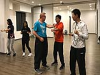 The coach demonstrating the basic skills of Wing Chun